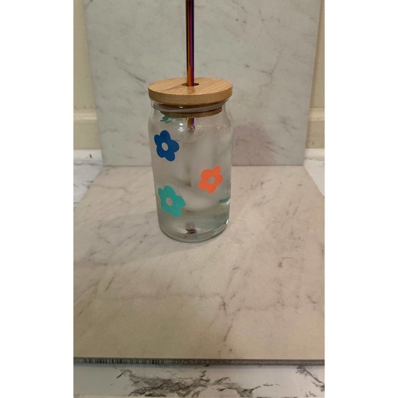 16 Oz Cold Color Changing Groovy Flower Glass Beer Can Cup - Picture 11 of 12